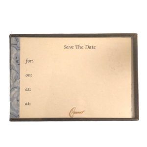 Blue Tapestry Save the Date cards